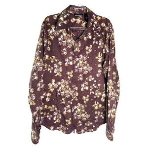 DNKY Jeans Men's Shirt Button Down Long Sleeve Floral Sz M